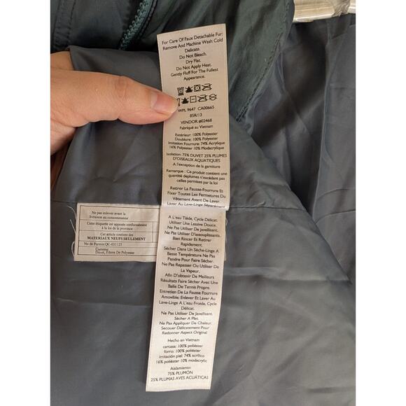 Eddie Bauer Puffer Jacket Womens XS EB550 Parka Gray Quilted Goose Down NO HOOD - Picture 15 of 16